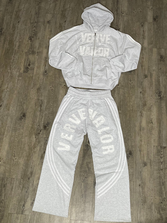 Grey "Verve Valor" Hoodie Set